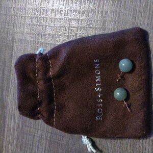 Ross + Simmons Genuine Green Jade Ball Stud
